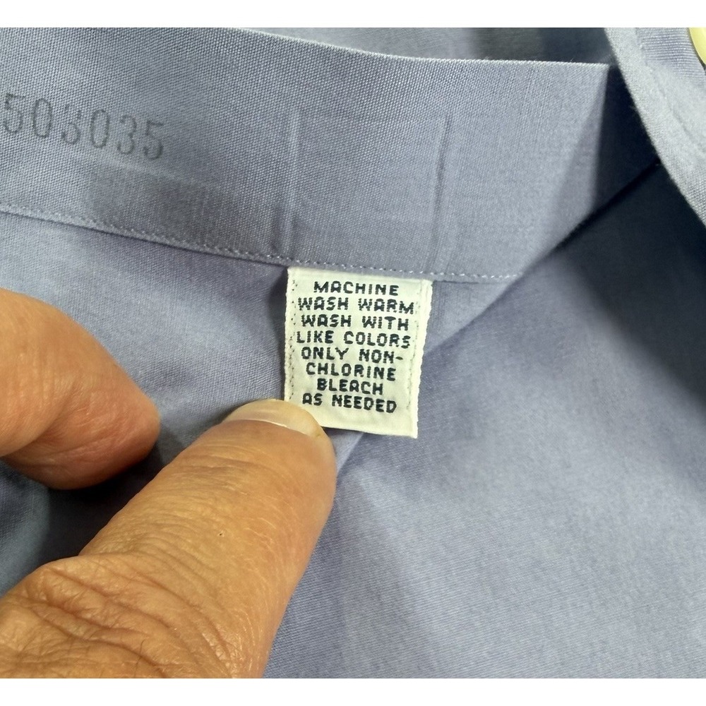 VTG 90's Polo Ralph Lauren Andrew 15 Blue/Lavender Shirt 100% Cotton Preppy - Picture 7 of 8